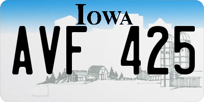 IA license plate AVF425