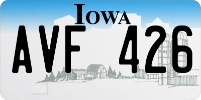 IA license plate AVF426