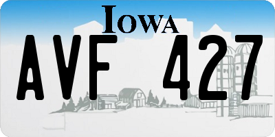 IA license plate AVF427