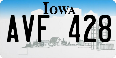 IA license plate AVF428