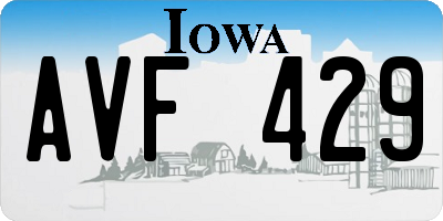 IA license plate AVF429