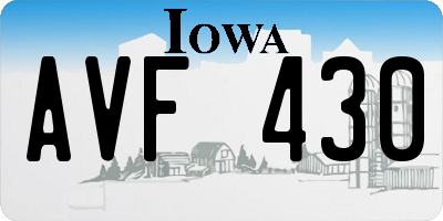 IA license plate AVF430
