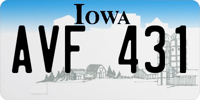 IA license plate AVF431