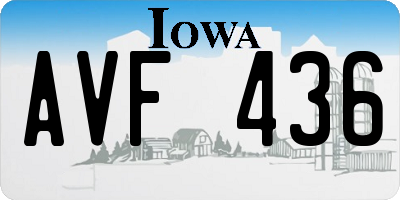 IA license plate AVF436