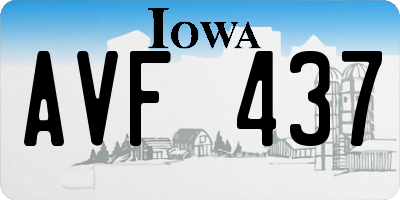 IA license plate AVF437
