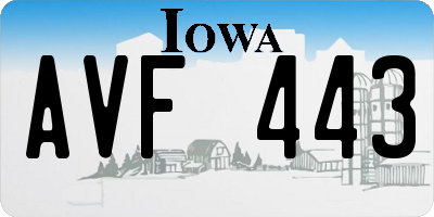 IA license plate AVF443