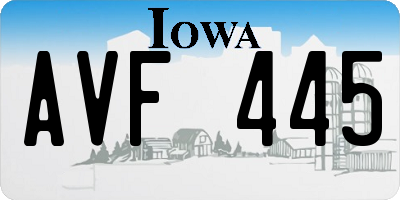 IA license plate AVF445