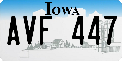 IA license plate AVF447