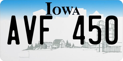 IA license plate AVF450