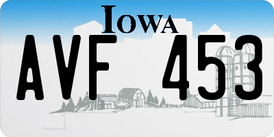 IA license plate AVF453