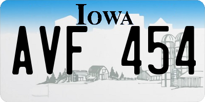 IA license plate AVF454