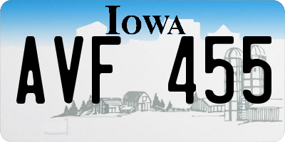 IA license plate AVF455