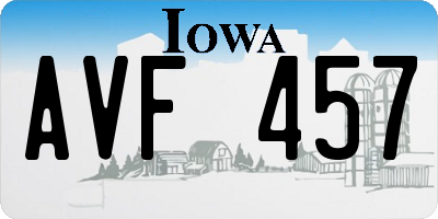 IA license plate AVF457