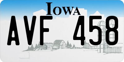 IA license plate AVF458