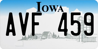 IA license plate AVF459