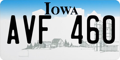 IA license plate AVF460