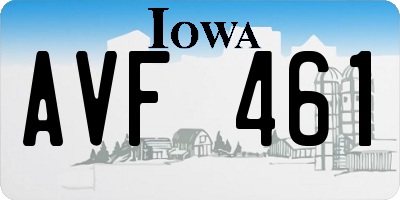 IA license plate AVF461