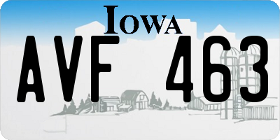 IA license plate AVF463