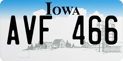 IA license plate AVF466