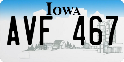 IA license plate AVF467