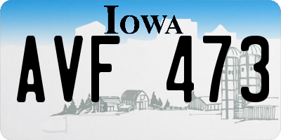 IA license plate AVF473