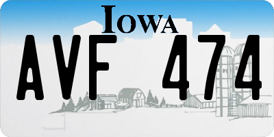 IA license plate AVF474