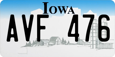 IA license plate AVF476