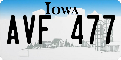IA license plate AVF477
