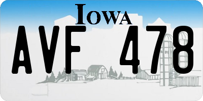 IA license plate AVF478