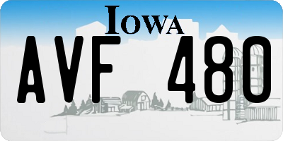 IA license plate AVF480