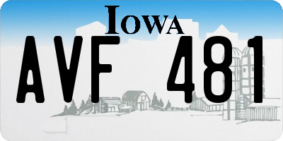 IA license plate AVF481
