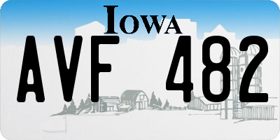 IA license plate AVF482