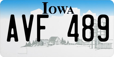 IA license plate AVF489