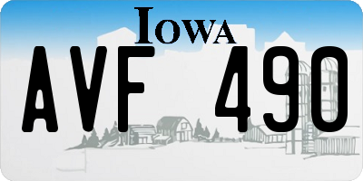 IA license plate AVF490