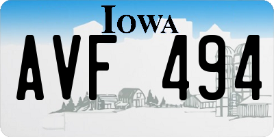 IA license plate AVF494