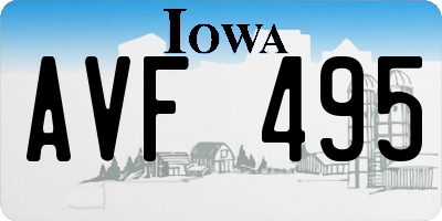 IA license plate AVF495