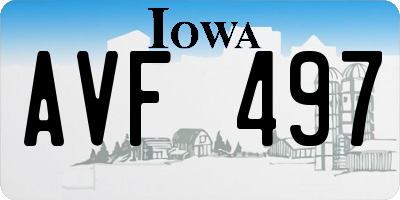 IA license plate AVF497