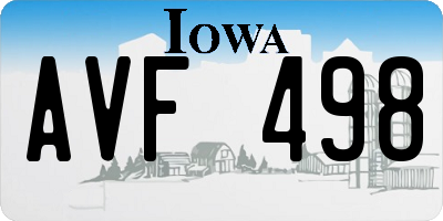 IA license plate AVF498
