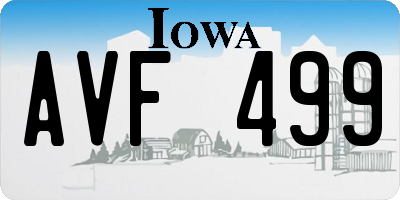 IA license plate AVF499
