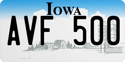 IA license plate AVF500