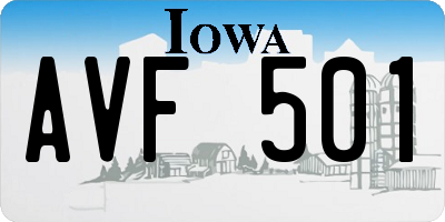 IA license plate AVF501
