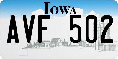 IA license plate AVF502