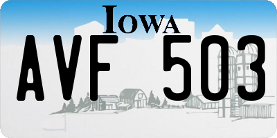IA license plate AVF503
