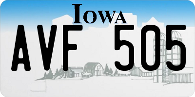 IA license plate AVF505