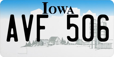 IA license plate AVF506
