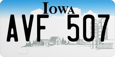 IA license plate AVF507