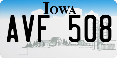 IA license plate AVF508