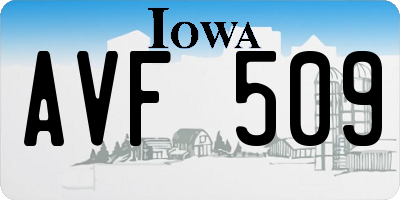 IA license plate AVF509