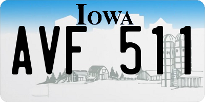 IA license plate AVF511