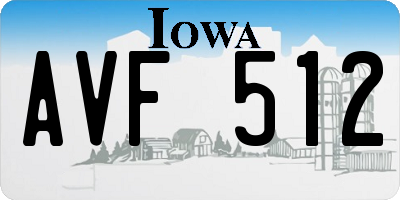 IA license plate AVF512